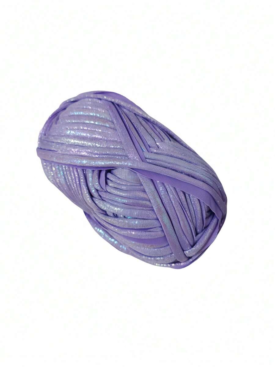 1 pieza de cuerda de tela metálica brillante e irisdecente de color morado claro para materiales de tejido y manualidades - Púrpura malva - Ver 1