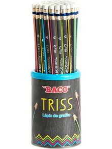 . |   Lápiz de Grafito Bacotriss Triangular HB/2 - Bote con 50 Lápices de Cuerpo Rayas Neón - 1 - Ver 4