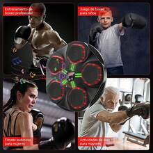 Maquina de Boxeo Musical con 2 Pares de Guantes,Musical Boxing Machine Recargable Bluetooth,Diseño Antirruido,Ajuste de 9 Velocidades,Box Musical de Pared para Adultos,Niños,Interior,Gimnasio - A - Ver 1