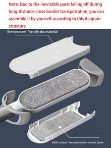1 件防静电宠物毛发去除刷，有不同尺寸可供选择，可重复使用的静电清洁器，静电除尘器，适合家庭和旅行使用的脱毛，适用于服装，时尚简约风格，提供的颜色：灰色/白色、红色/白色、蓝色/白色（有关拆卸和清洁说明，请参阅视频，不适合清洁湿发） - 白色 - 查看 6