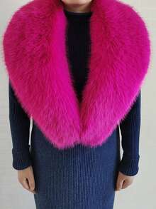 1. Faux Fur Collar & Cuff Set, Warm Faux Fur Scarf, Fluffy Oversized Furry Shawl Wrap For Women In Winter, Suitable For Dresses, Christmas Decoration - Multicolor - View 52