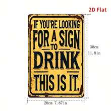 Placa de metal vintage de 30x20 cm com frase engraçada, impressão de alta definição, ideal para decoração de bares, cozinhas, salas de estar e escritórios. Arte de parede em ferro estilo rústico, presente perfeito. Furos aleatórios.