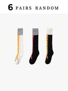 1/2/3/6 Pairs Of Random Autumn And Winter Style Funny And Fun Chicken Claw Socks Gym Home Outdoor Sports Dress Party Fun Dress Boys And Girls Campus Daily Soft, Skin Friendly, Comfortable, Breathable, Warm Men And Women Couple Long Socks, Cozy - Multicolor - View 27