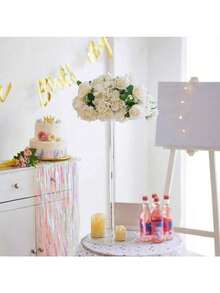 1pc Acrylic Flower Stand, Clear Column Vase Holder - Geometric Centerpiece Decor For Wedding, Tabletop Flower Rack, Outdoor Decoration, Home Gathering, Wedding Party, Silk Flower Wedding Stage Decor, Home Floral Display