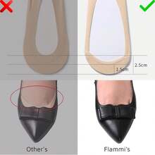 Calcetines Invisibles para Mujeres, Calcetines de Seda, Calcetines de Mujer Corte, Ultra Bajo con Agarres Antideslizantes - 3 pares: beige, negro y gris - Ver 5