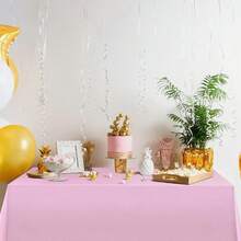 1 pieza Mantel desechable de plástico, rectangular, adecuado para fiestas de cumpleaños, baby shower, bodas, sociales de helados y con temática oceánica, decoración, disponible en varios colores, de vuelta al colegio, Día de San Valentín - Multicolor - Ver 7