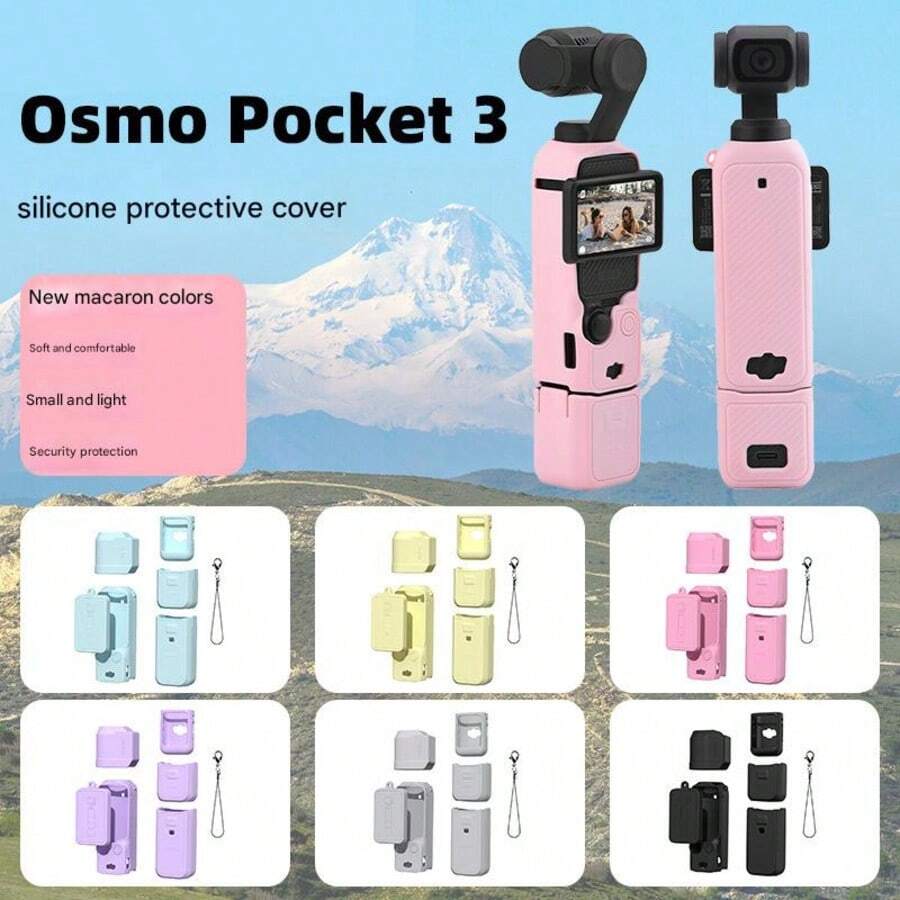chaohongjia Vỏ bảo vệ Pocket 3, Vỏ bảo vệ bằng silicon mềm tương thích với Osmo Pocket 3 Creator Combo, Vỏ bảo vệ màn hình Osmo nhẹ, Phụ kiện bao da cầm tay