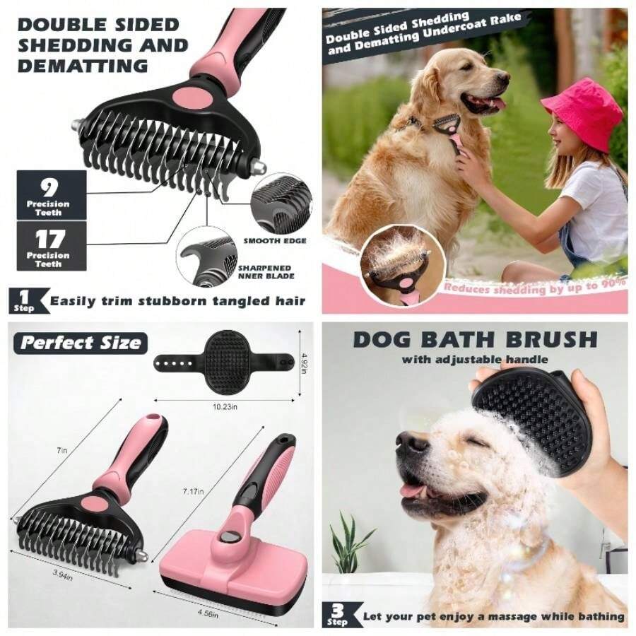 - Kit de aseo profesional para mascotas3 herramientas de aseo para mascotas seleccionadas por amantes de los perros, que pueden satisfacer todas las necesidades diarias de aseo de las mascota - Rojo Negro - Ver 1