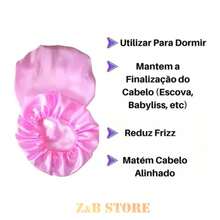 Touca de Cetim  Antifrizz Cor Pink – Kit com 06 Unidades Para Cabelos Cacheados, Crespos ou Alisados – REVENDA - ATACADO - Pink - Visão 7