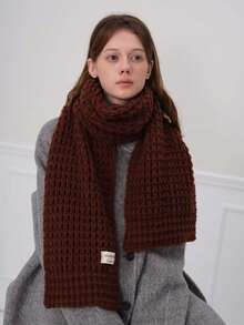 1 szt. Damski, jednolity kolor, uroczy, krótki, dzianinowy szalik/ocieplacz na szyję, odpowiedni na wyjścia, do codziennych dojazdów, jesień/zima