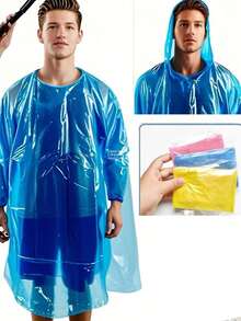 1-20件装一次性加厚雨衣，带防风帽，便携式防水雨披，适合旅行和户外活动 - 透明一次性旅行用品，旅行酒店必备，户外必备，房间用品，沙滩旅行迷你装，生理期一次性用品，浴室配件，保暖，闺蜜节，小狗，嘉年华，春夏精选，伴娘礼物，房间，卧室装饰，海滩，旅行，男士，女士，度假 - 黑色 - 查看 7