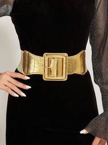 Váy chữ A khóa vuông cho nữ kèm thắt lưng PU thời trang, thích hợp mặc hàng ngày Halloween hè, đi học thu, thu đông, Halloween - Mẫu đá vàng - Xem 22