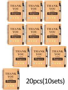 20 件/10 套螺旋灵感笔记本，圣诞节员工答谢礼物，员工表彰奖，教师答谢礼物，附有便利贴和激励笔的笔记本，批发员工答谢礼物，适合员工、同事、学生、教师、家长 - 彩色 - 查看 10