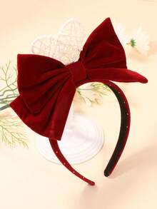 1pc Teen Girls Bow Decor Headband - Red - View 5