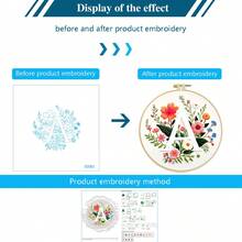 26 Alphabet Floral Cross Stitch Kit - DIY Materials (Including Embroidery Frame, Needles, Threads, Printed Fabric) With Instructions, 11CT Grid 29*29cm Decorative Painting, Home Gift, Beginner Embroidery - Multicolor - View 9