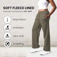 3 Pack Women's Wide Leg Sweatpants Workout And Yoga (Plus Sizes Available) ZQZF - 黑色/中灰/橄欖綠 - 查看 9