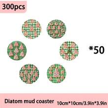 4 Stücke/6 Stücke/300 Stücke Weihnachtsbaum mit Zuckerstangen-Streifenmuster Diatomeenerde Untersetzer, Kaffee Untersetzer, Mehrzweck-Dekoration für Zuhause und Restaurant, tägliche Geschenke, Tischdekoration, Themenparty-Dekoration - Verschiedenfarbig - Übersicht 11