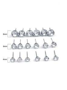 72/48/24pcs Set Stylish Minimalist Sparkling Rhinestone Stud Earrings, Unisex Couples Earring Jewelry Set, Party/Date/Gift, Suitable For All Year Round