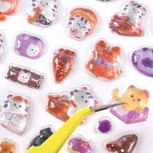 3D Embossed Gem Crystal Animal Stickers, Cute Decorative Stickers For Phone, Planner, DIY, Small Pattern Stickers