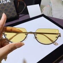 Futuristic Rimless Y2K Fashion Glasses For Women Men,Metal