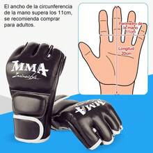 masoe Guantes de Box, Guantes, Medio Dedo, Ajustable, Amortiguación, Guantes de Muay Thai/Kick Boxing, Combate, Entrenamiento, Ideales para Ninos, Adulta, Uso Diario en Gimnasio - Adultos - Ver 6
