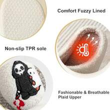 Cozy Plush Halloween Pumpkin Slippers, Non-Slip Fluffy Design - Murderer - View 11