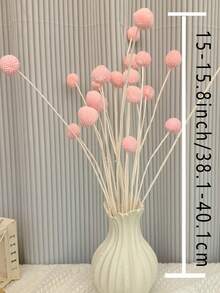 10pcs/20pcs Natural Dried Craspedia (Billy Balls), Yellow Flowers, Suitable For Floral Arrangements, Weddings, Home Decor, Can Be Placed In Tall Vases - White - View 6