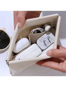 1 Stück/2 Stücke wasserdichte tragbare Make-up Tasche, selbstschließende Kopfhörer Tasche, Stromladegerät Lippenstift Organizer, Kabel Organizer, tragbare Tasche, Reise Schutzhülle für Handy-Ladegerät, USB-Stick, Mini Kabel Kopfhörer Zubehörtasche