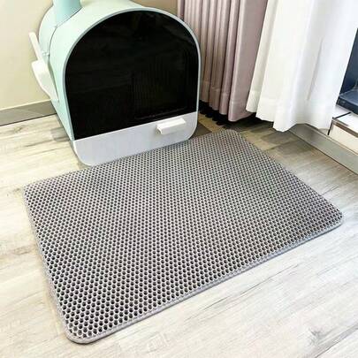 EVA Cat Litter Mat, 2-Layer Ultra Thick Trapping Liner, Non-Slip Waterproof Floor Protector For Kitty Litter Box Area, Durable Easy Clean Washable Pad