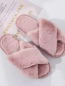 Personalized Fluffy Slippers/Fluffy Cross Slippers/Fluffy Slippers/Bridesmaid Gift/Custom Bride Slippers/Bride To Be Gift/Bachelorette Party