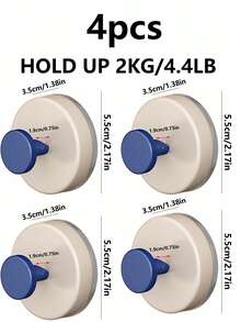 1 cái/2 cái/4 cái Móc cửa hút, keo dính chịu lực mạnh, không cần khoan lỗ, đặt chìa khóa ở lối vào, đặt đồ tạo tác, đặt mũ và dán đồ vật - Nhiều màu - Xem 21