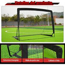QMCZLA 2pcsía de Fútbol para Niños - Redes Portátiles con Montaje Rápido, Acero, Varilla de Fibra de Vidrio, Tela Oxford y poliéster para Jardín, jardín, Interior y Exterior - Negro - Ver 1