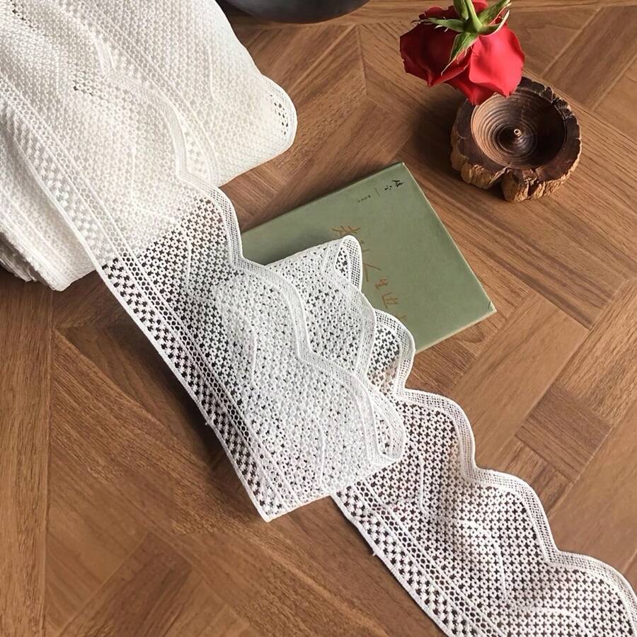 Ren lưới thêu tinh tế mới tan trong nước, rộng 3,35 inch, dài 10/5/3/1 yard, ren polyester rỗng không co giãn, dùng để may quần áo, đồ thủ công tự làm, trang trí viền váy, eo và cổ áo - Ren trang trí đa năng, ren họa tiết hoa | Thiết kế rỗng tinh tế, vải ren - Nhiều màu - Xem 1