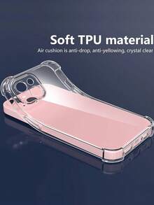 CSDZ Shockproof Transparent Silicone Phone Case, Compatible With IPhone, Galaxy, And Other Phones, TPU Protective Back Cover, Waterproof, Anti-Drop, Anti-Scratch - Clear - View 5