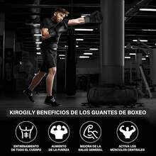 KIROGILY Guantes Box, Guantes de Box para Hombres y Mujeres de 12-14-16 oz, Guantes de Boxeo Adecuados para Artes Marciales Sparring. Incluir Protector Bucal, Correas Boxeador, Bolsa Almacenamiento - 14 onzas - Ver 3