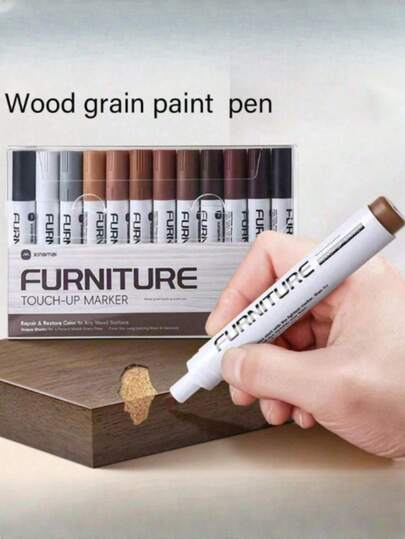 Low Odor Furniture Repair Paint Markers, Suitable For Wood And Metal, Multi-Color Scratch Repair Kit, Meets Your Different Needs, Can Repair Scratches On Cabinets, Doors, Sofas, Tables And Chairs, Wooden Cabinets, Floors, Car Interiors, Bags, Quick-Drying.