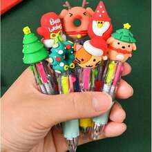 20 PIEZAS Bolígrafos multicolor de Navidad 4 colores en 1, retráctiles de 0.7 mm, bolígrafos divertidos y lindos con diseños de Papá Noel y muñeco de nieve para escribir en fiestas navideñas, útiles escolares y recompensas para estudiantes