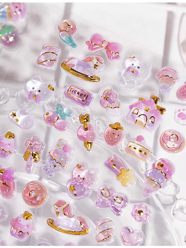 3D Cute Stickers Pegatinas 3D Cartoon Scene Reusable Fun DIY Scrapbook Planner Diary Laptop Mobile Phone Case Sticker Adult Relief,Sticked On Suitcase Computer Water Cup Mobile Phone Case Refrigerator Wall Helmet Cabinet Box Door Bed Guitar