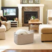 - Cesta de 75 litros, cesta de almacenamiento de manta tejida con asa, cesta de cuerda de algodn para organizar 55.88x 43.18x 30.48, cesta de manta para sala de estar, cesta de - amarillo + 18"x14"x12" - Ver 3