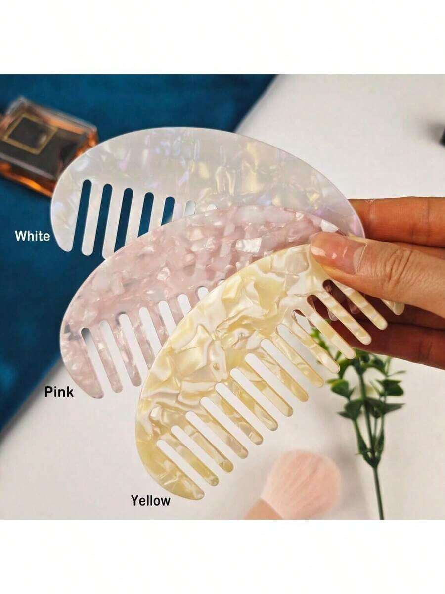 1 chiếc lược nhỏ gọn tối giản họa tiết vân đá cẩm thạch, lược chải tóc mini bằng sợi acetate, thích hợp cho du lịch hàng ngày, hoạt động ngoài trời, thể thao, văn phòng, trường học, kẹp tóc, phụ kiện tóc, quà tặng cho phù dâu và nhiều hơn nữa. - Nhiều màu - Xem 1