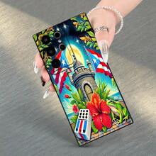 A Creatively Designed And Popular TPU Phone Case With The Puerto Rico Flag, Suitable For Samsung Galaxy Series Phones Including A05, A15, A14, A13, A52, A23, A53, A54, S23, A32, A25, S20, S21, S24, Fe, Uhd, 4G, And 5G. - 黑色 - 查看 6