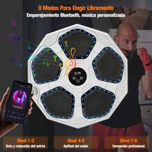 Máquina de Boxeo Musical Bluetooth / Montada en la Pared con Guantes para Hombres y Mujeres / 9 Modos de Música Volumen Ajustable - 1 - Ver 6