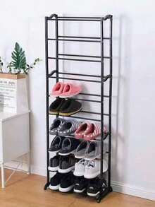 10 niveles para zapatos,Zapatera rack organizador para zapatos,tenis, zapatillas, Organizador plegable para zapatos 140 cm de altura, mueble organizador de zapatos y tenis. - Negro - Ver 1