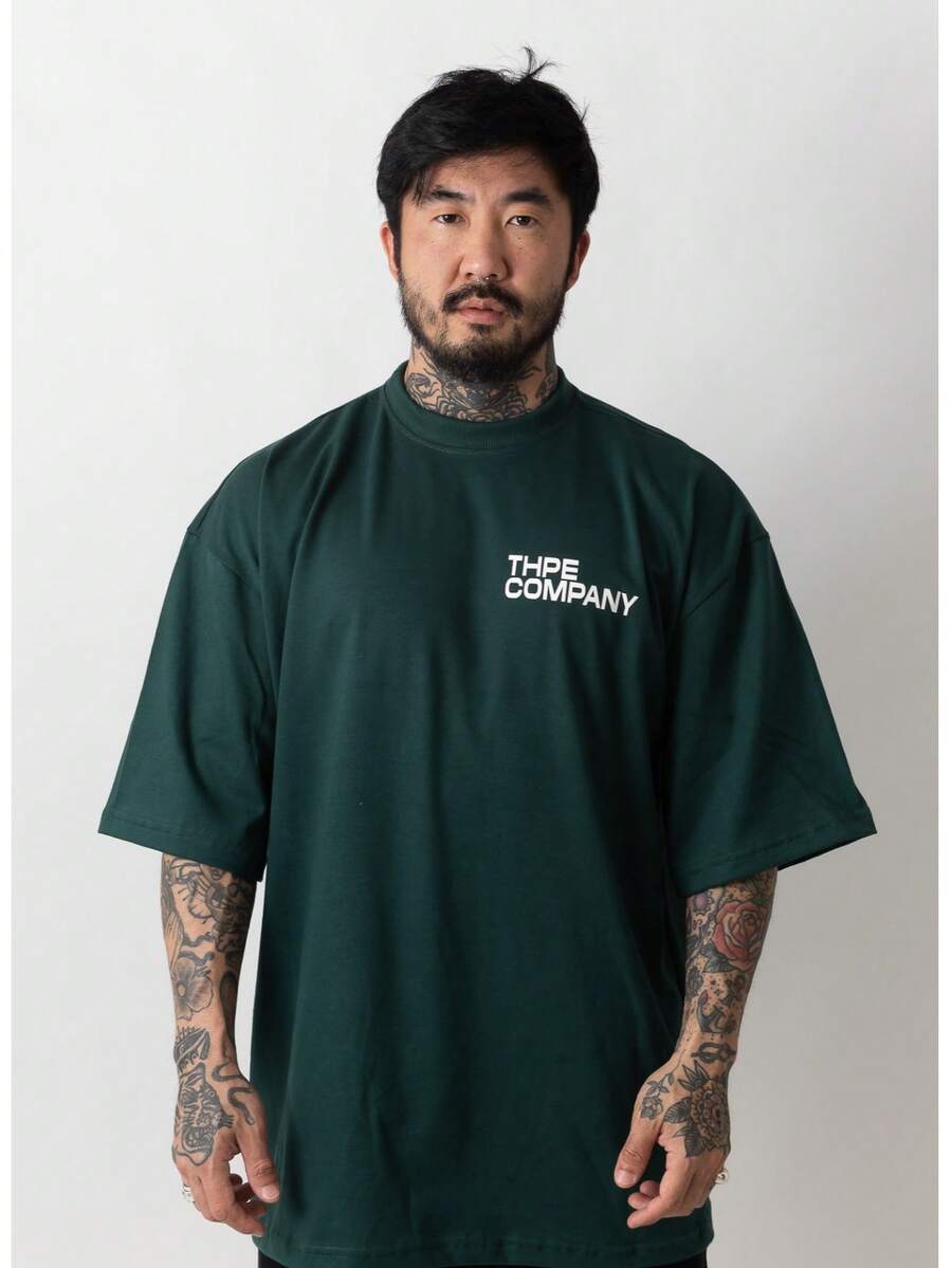 Oversized Company T-Shirt - Dark Green - View 1