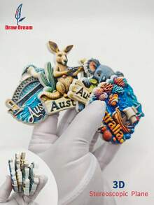 1 pezzo Calamita da frigo 3D souvenir dall'Australia - Adesivo magnetico in rilievo, regalo creativo da viaggio, collezione di decorazioni per la casa, ricordo di viaggio personalizzato calamita da frigo, decorazione per la casa, cucina, stanza, ufficio, armadietto, regalo artigianale, gadget per vacanze, piccolo regalo raffinato - Multicolore - Visualizzare 3