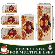 1 pieza Felpudo antideslizante con diseño de pavo de otoño de Acción de Gracias, felpudo antideslizante de fibra súper, adecuado para decoración de fiestas festivas, cocina, baño, comedor, dormitorio, puede ser un regalo de Acción de Gracias