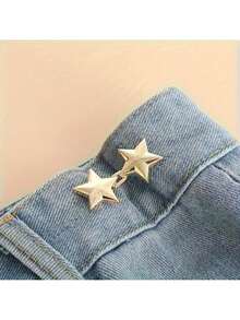1 Paar/2 Paar Sternform Jeans Knöpfe, Hosen Taillengurt, einstellbare Gürtelschnallen Sets, ohne Nähen und ohne Werkzeuge abnehmbare dekorative Gürtelschnallen, Jeans Knöpfe Pins für weite Jeans, Hosen