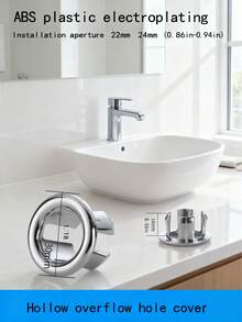 2/4/6pcs Plastic Bathroom Kitchen Sink, Replacement Of Overflow Cover Ring Insert, Chrome Hole Circular Drainage Cover, Sink Accessories, There Are 3 Different Overflow Methods With Different Specifications. Please Note That The Packaging Specifications Include 6 Pieces, 4 Pieces, And 2 Pieces. This Product Is Not A Universal Model. Please Confirm If The Product Size Is Suitable Before Purchasing