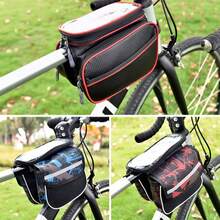 1PC Bicycle Rack Bag, Waterproof Top Tube Bag, Mobile Phone Pocket With Touch Screen, Bicycle Accessory Bag, Suitable For Road And Mountain Bikes