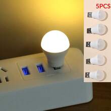 2/3/5pcs USB Powered Mini LED Bulb Shaped Night Light, Bedside Reading Lamp, Portable Outdoor Camping Lighting, Suitable For Study, Bedroom, Outdoor Night Lighting - White - View 16